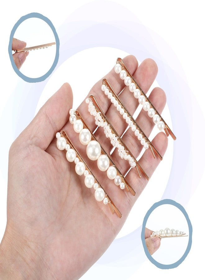 COMNICO Pearl Hair Clips, 10Pcs French Pearl Hair Pins Elegant Bobby Pins Sweet Bride Headwear Decorative Hair Barrettes Hair Accessories for Wedding Birthday Prom Party Christmas Women Girls - Image 4